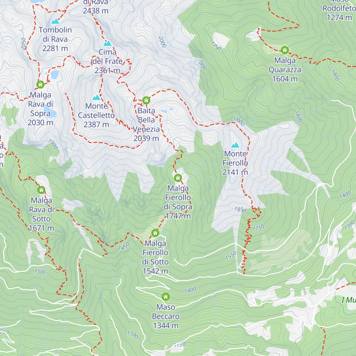 Malga Fierollo di Sopra map