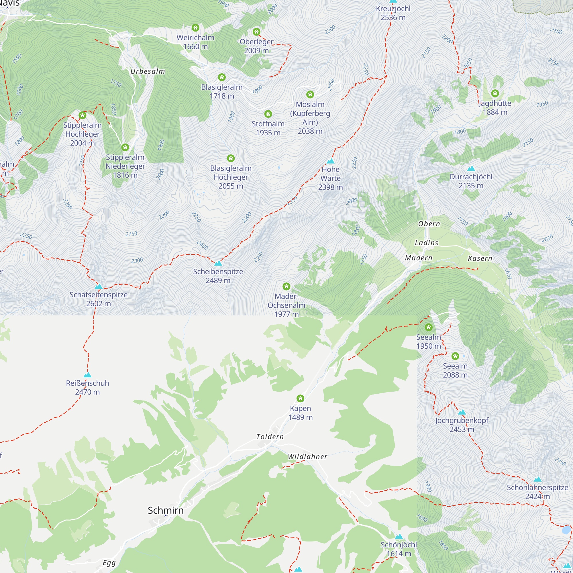 Mader-Ochsenalm map
