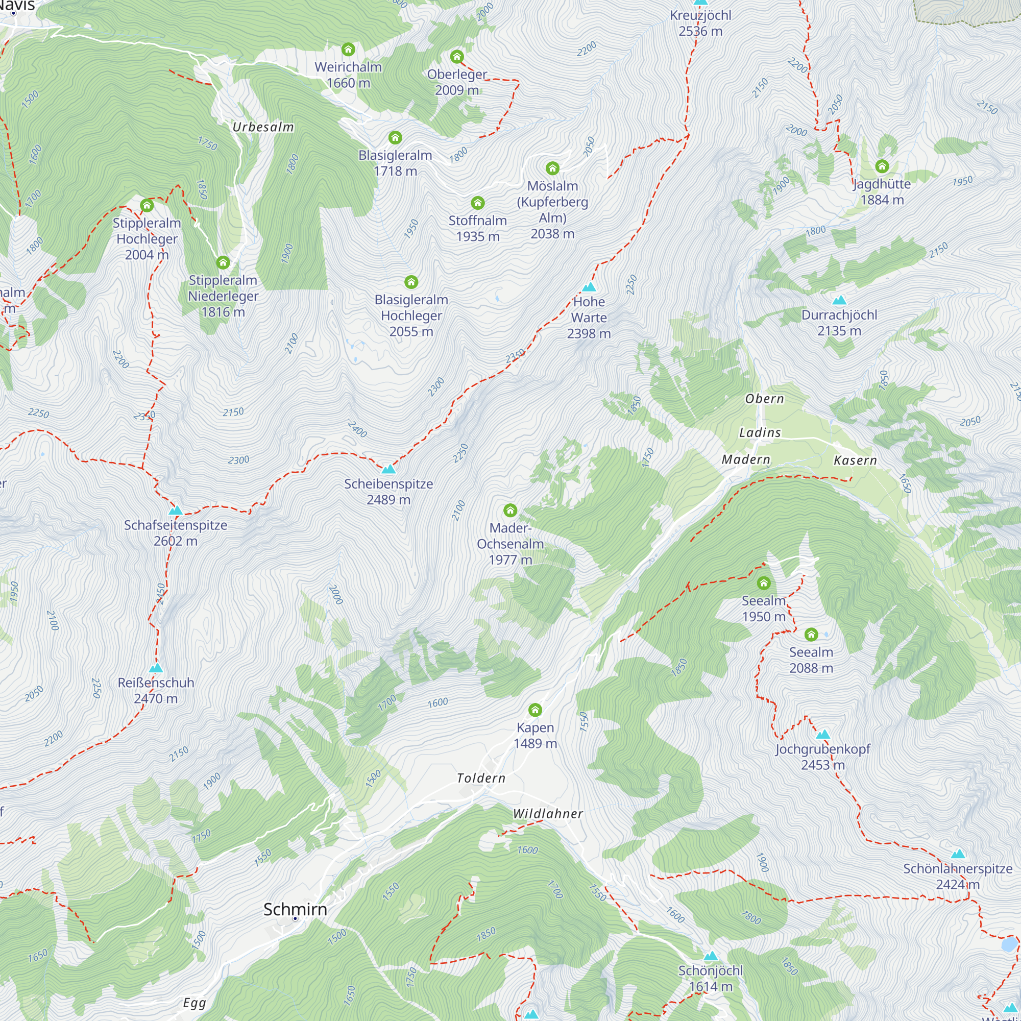 Mader-Ochsenalm map