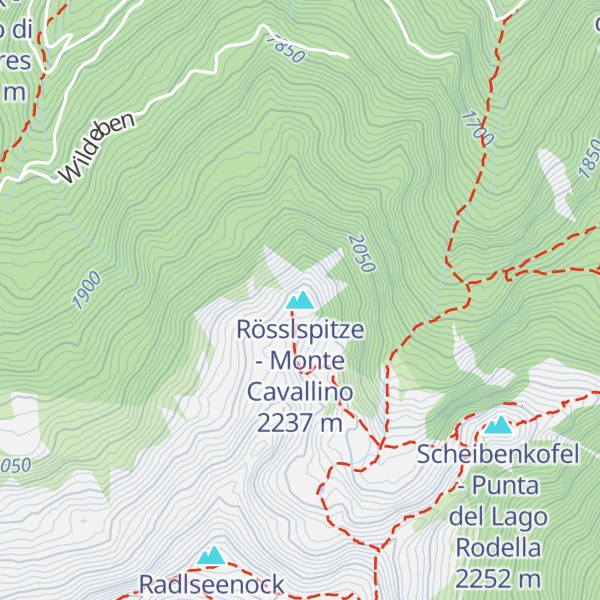Map of Rösslspitze - Monte Cavallino