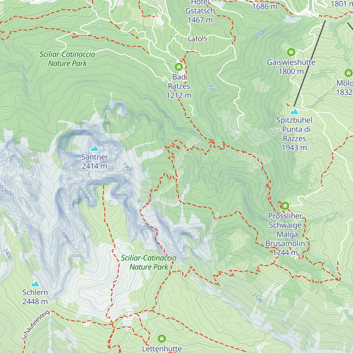 Schlernbödele Hütte - Rifugio Malghetta Sciliar map