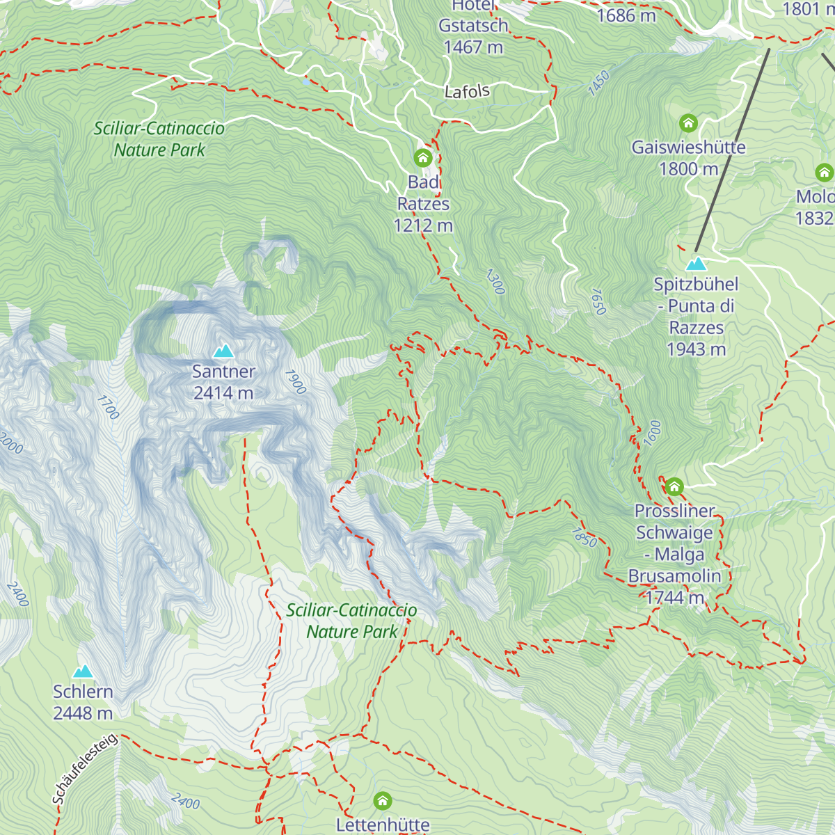 Schlernbödele Hütte - Rifugio Malghetta Sciliar map