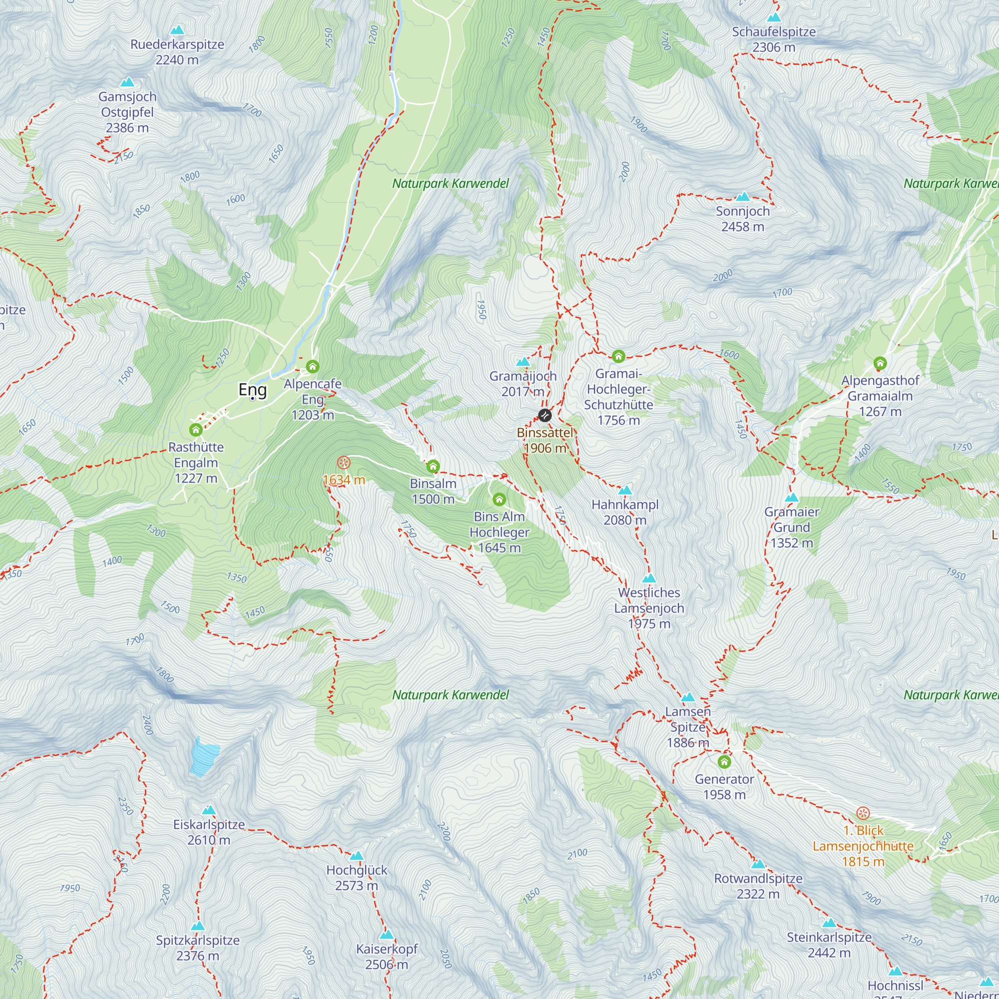 Bins Alm Hochleger map