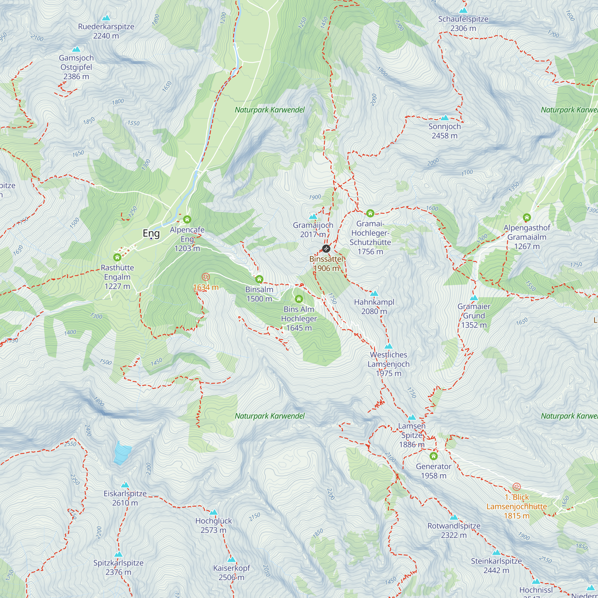 Bins Alm Hochleger map