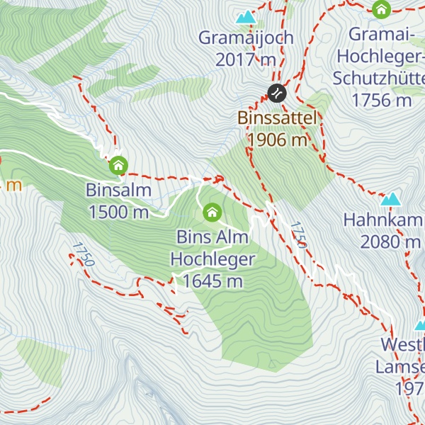 Map of Bins Alm Hochleger