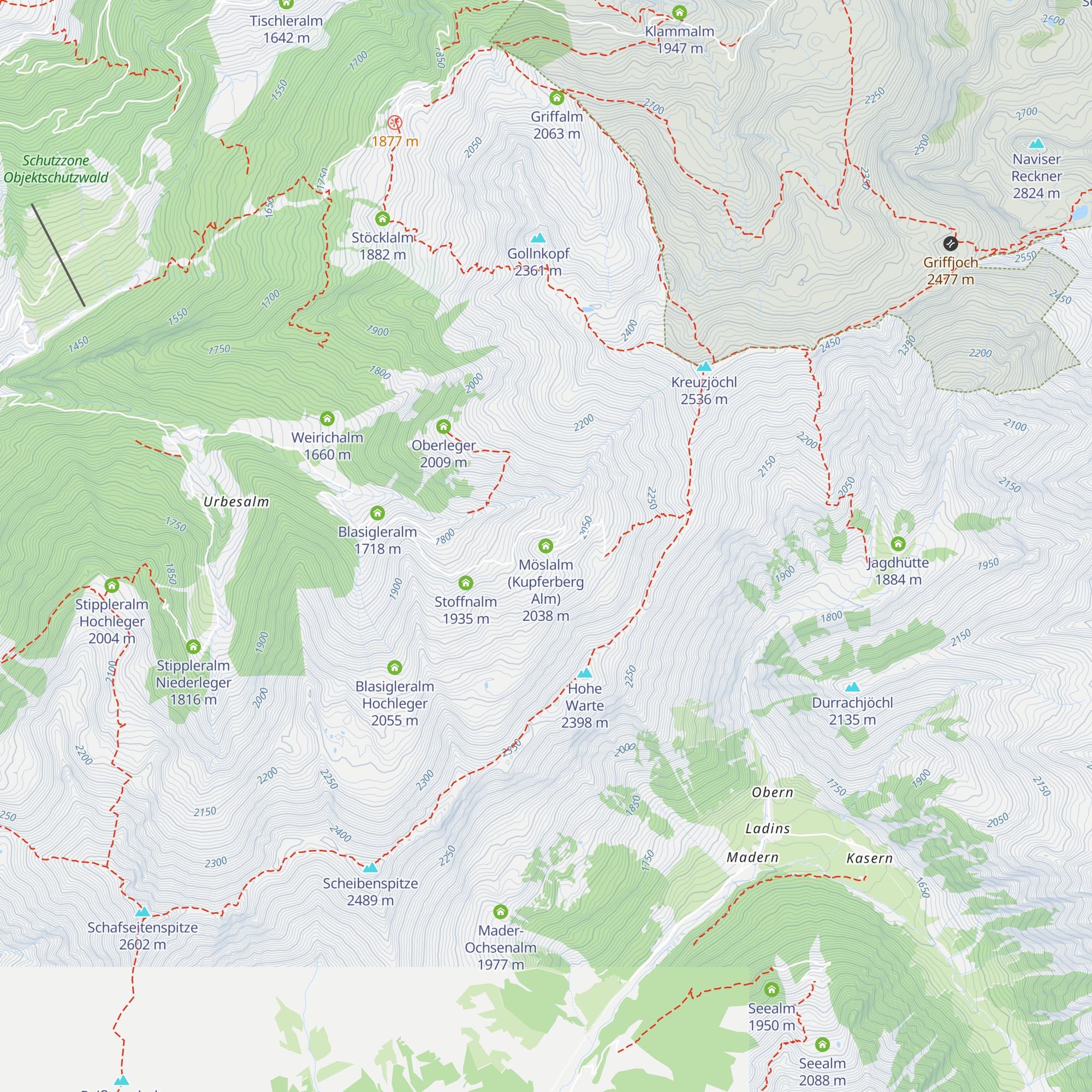 Möslalm (Kupferberg Alm) map