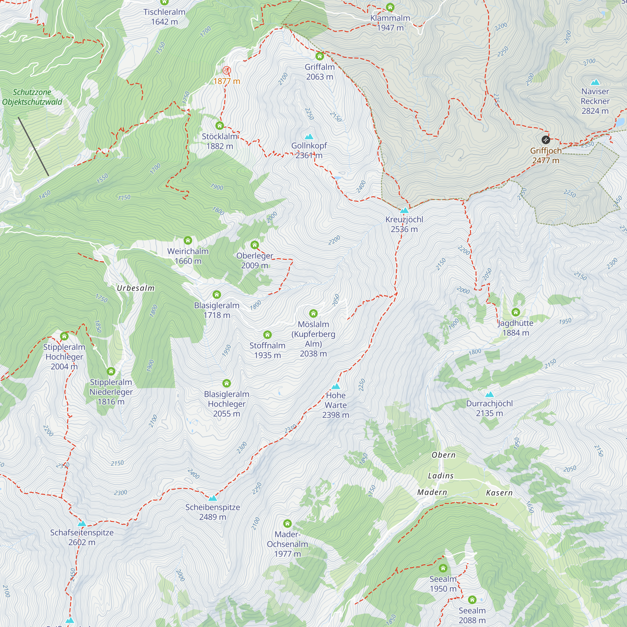 Möslalm (Kupferberg Alm) map