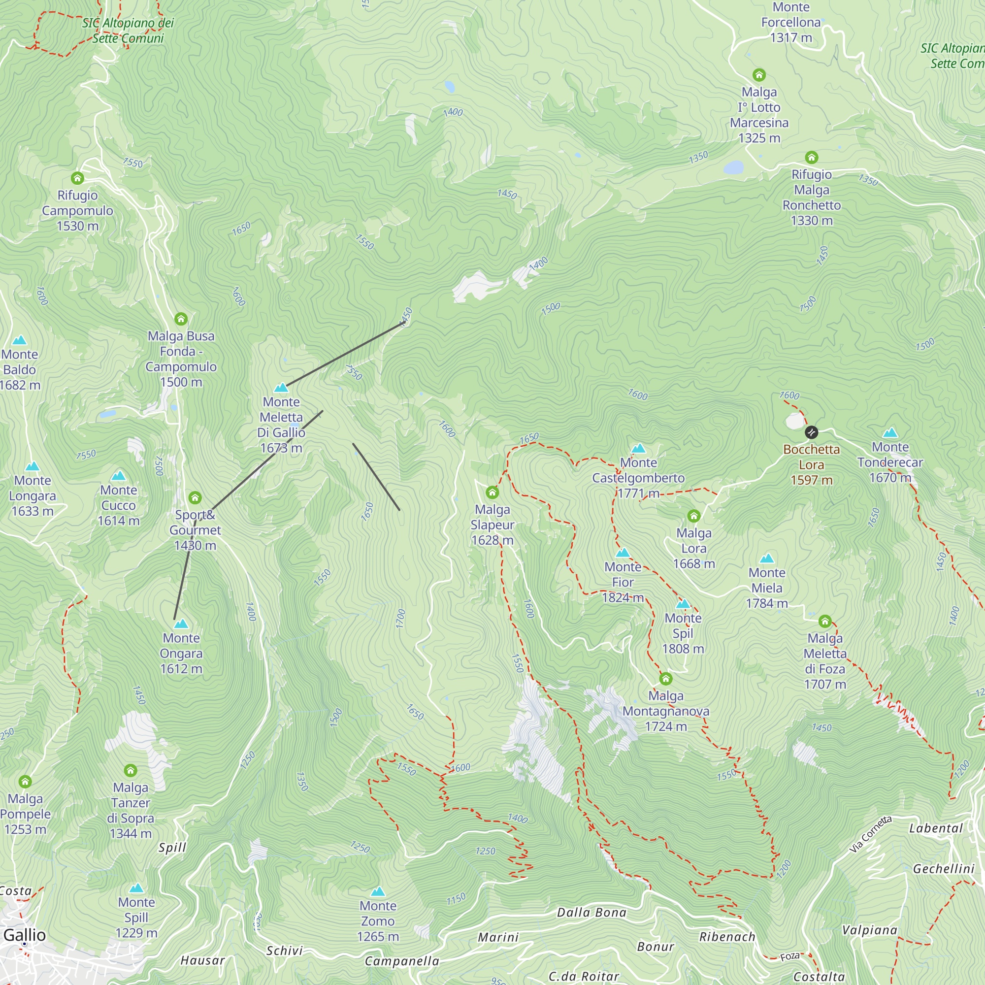 Malga Slapeur map