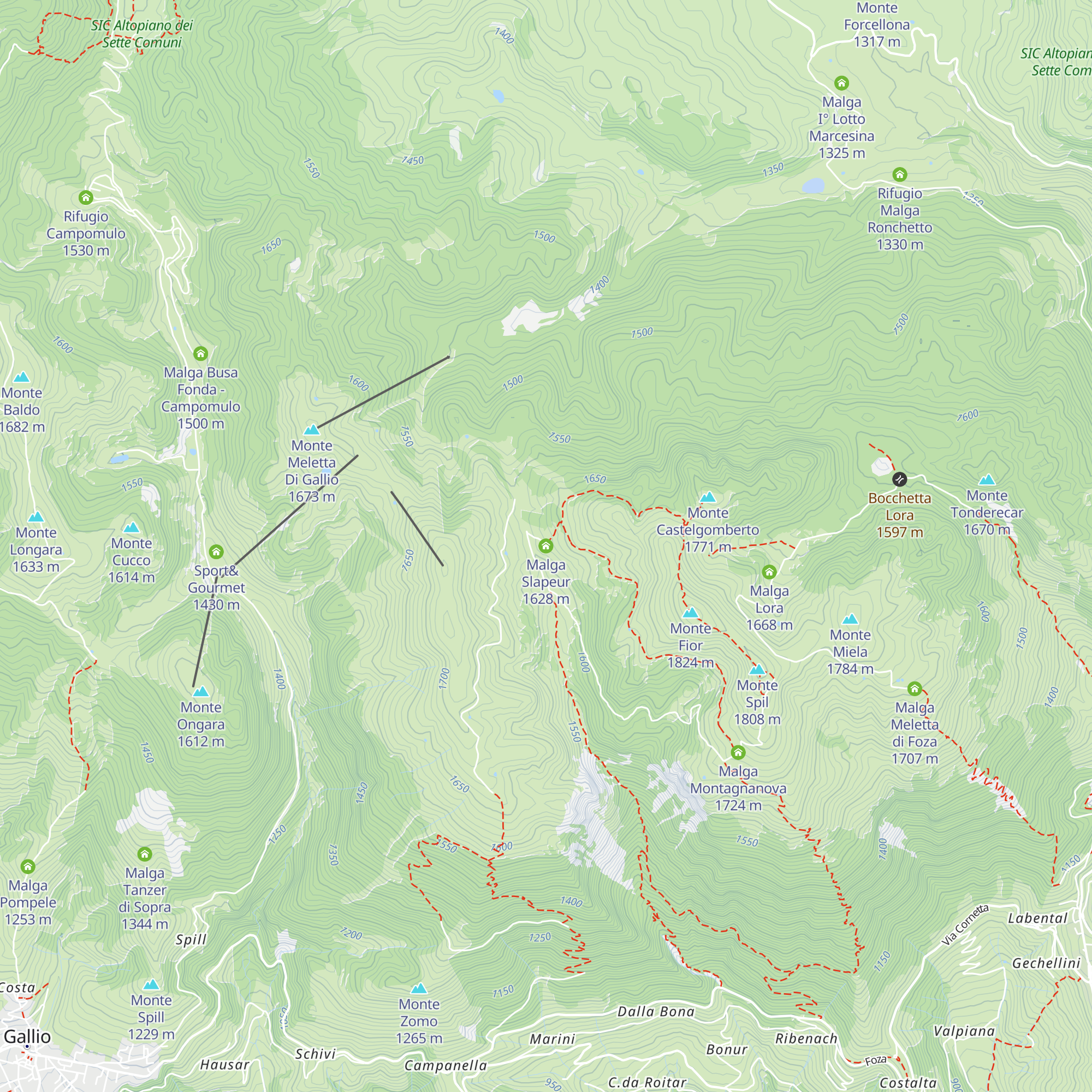 Malga Slapeur map