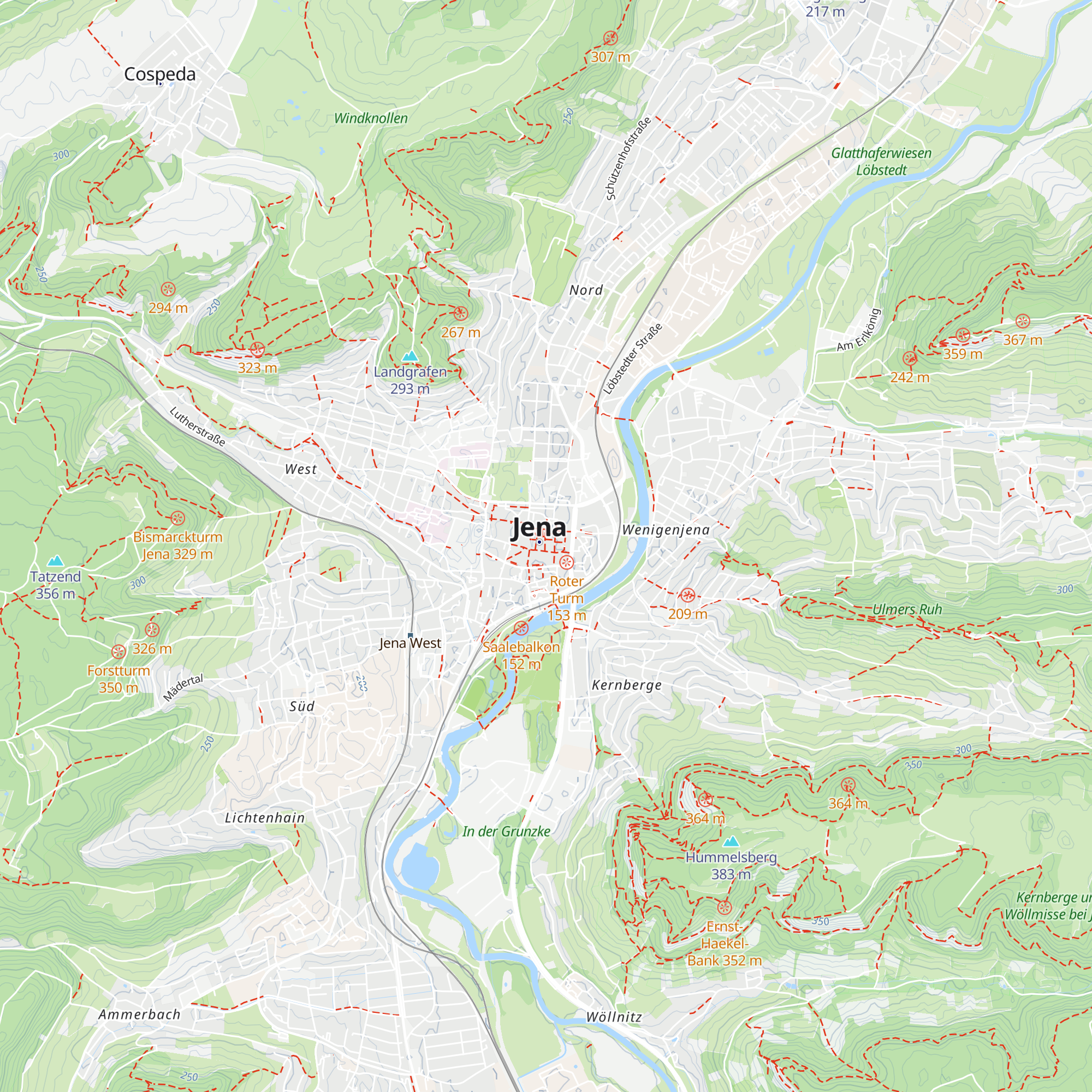 Jena Tourist-Information map