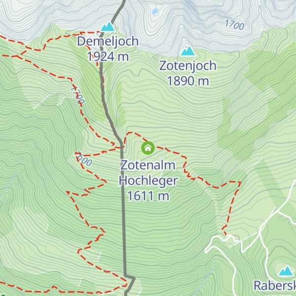 Map of Zotenalm Hochleger