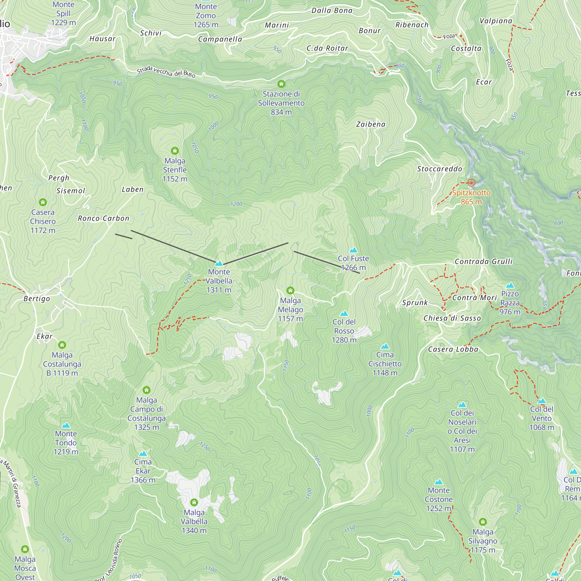 Malga Melago map