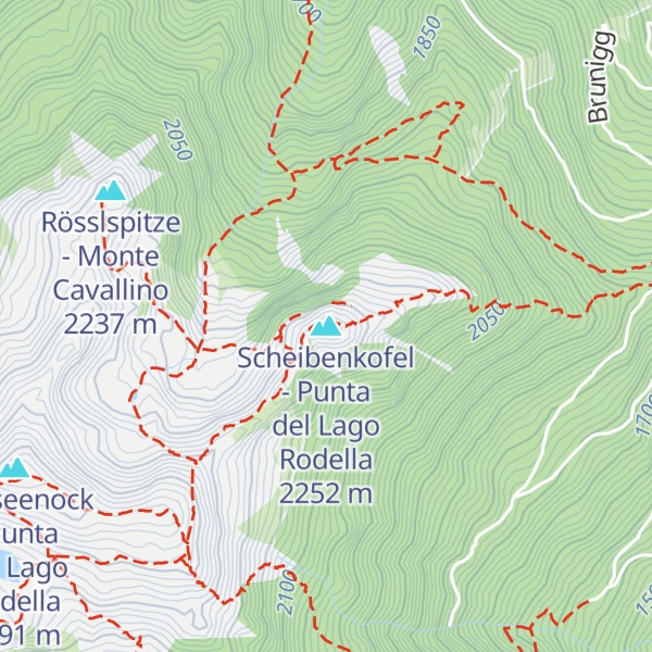 Map of Scheibenkofel - Punta del Lago Rodella