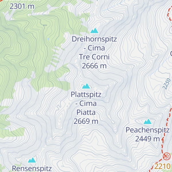 Map of Plattspitz - Cima Piatta