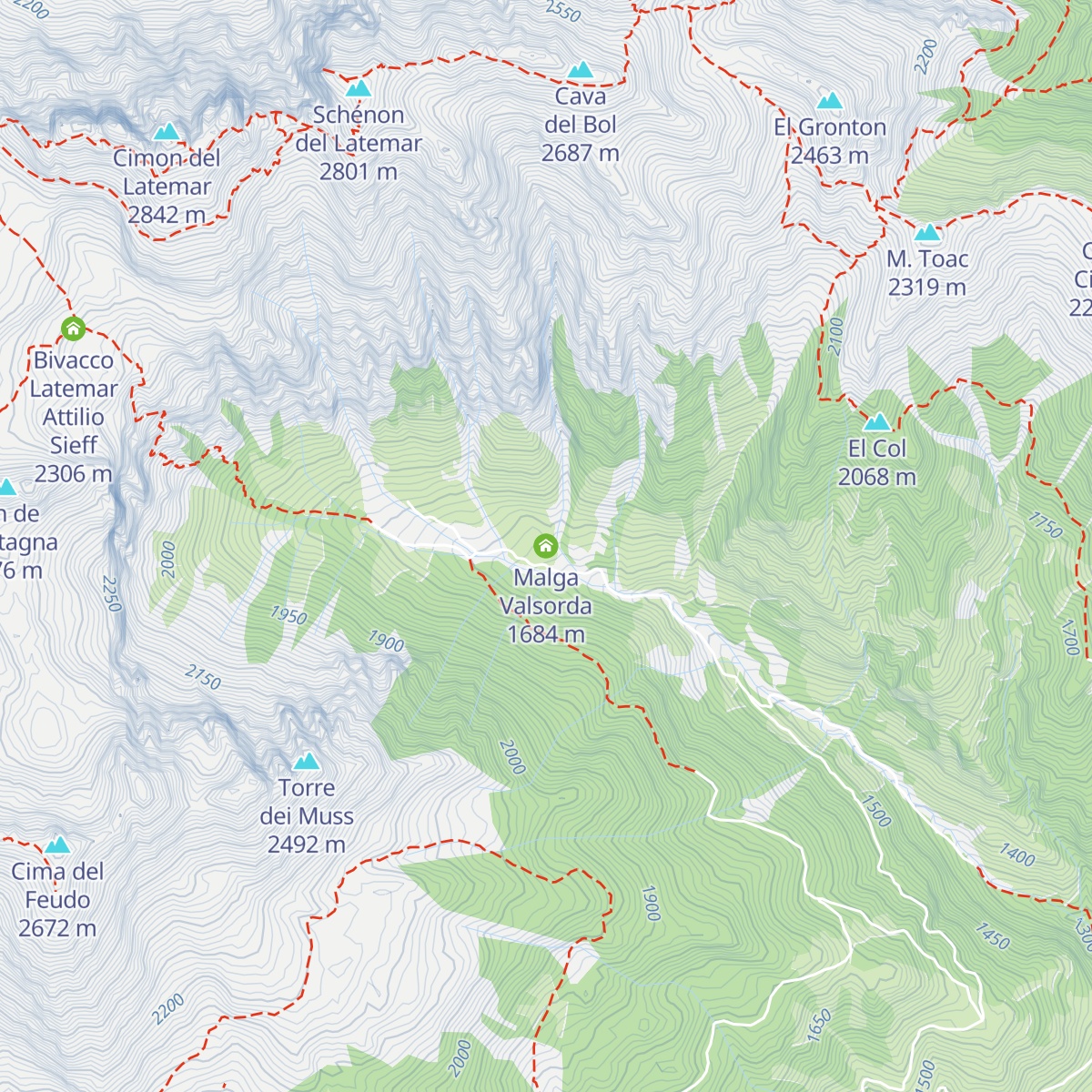 Malga Valsorda map