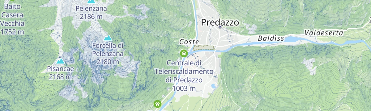 Map of the start of Torrente Avisio ZT