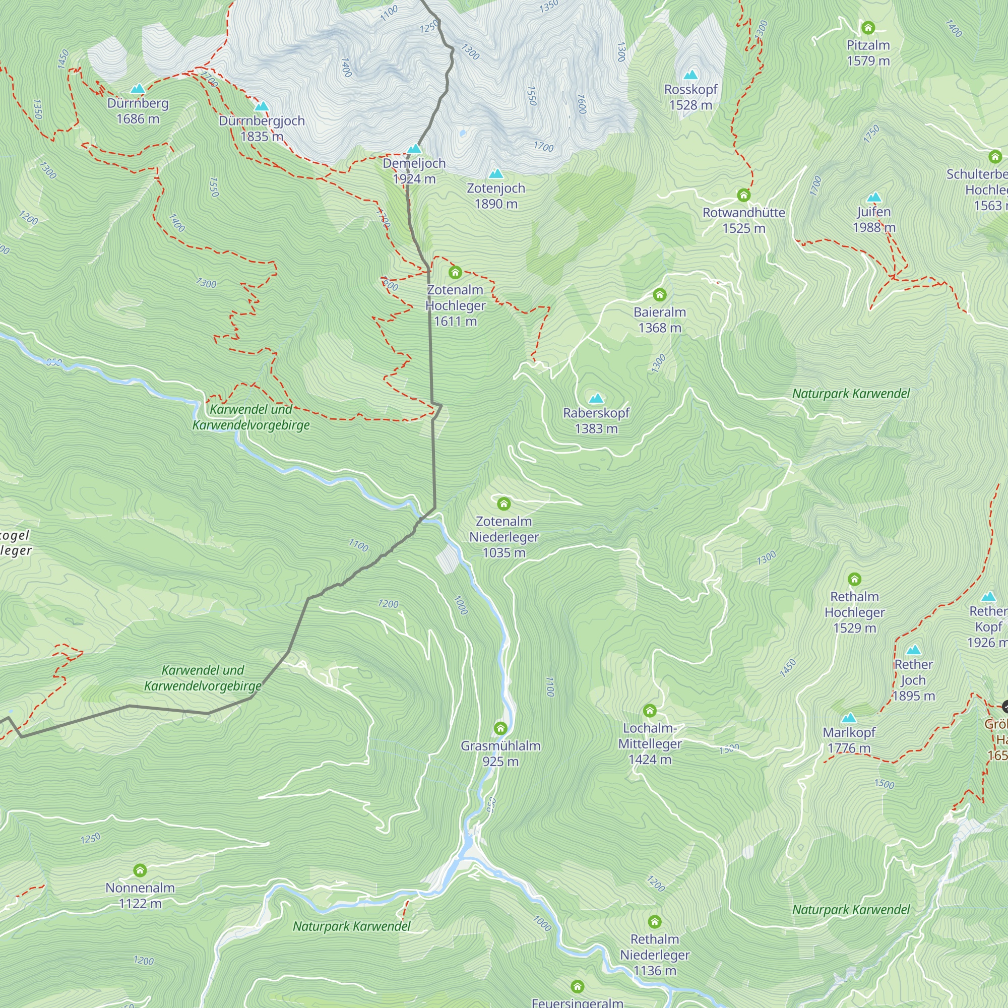 Zotenalm Niederleger map
