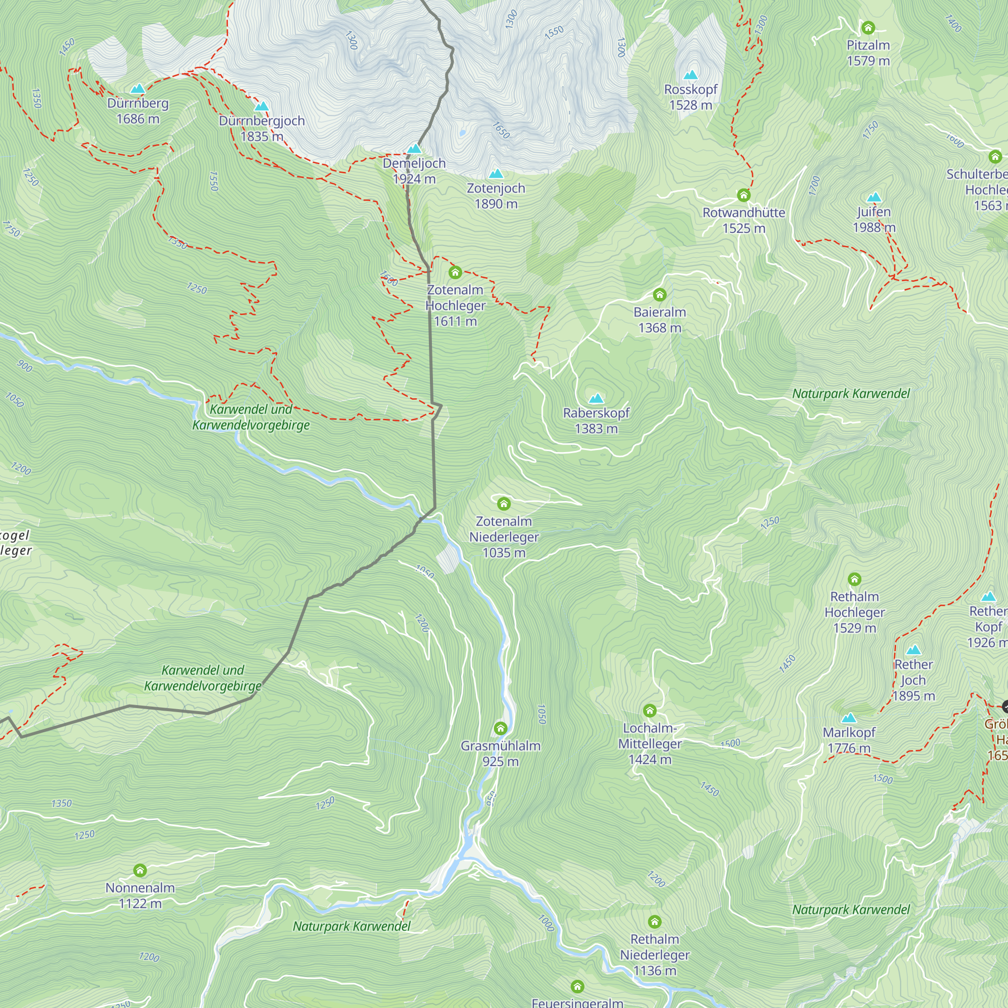 Zotenalm Niederleger map