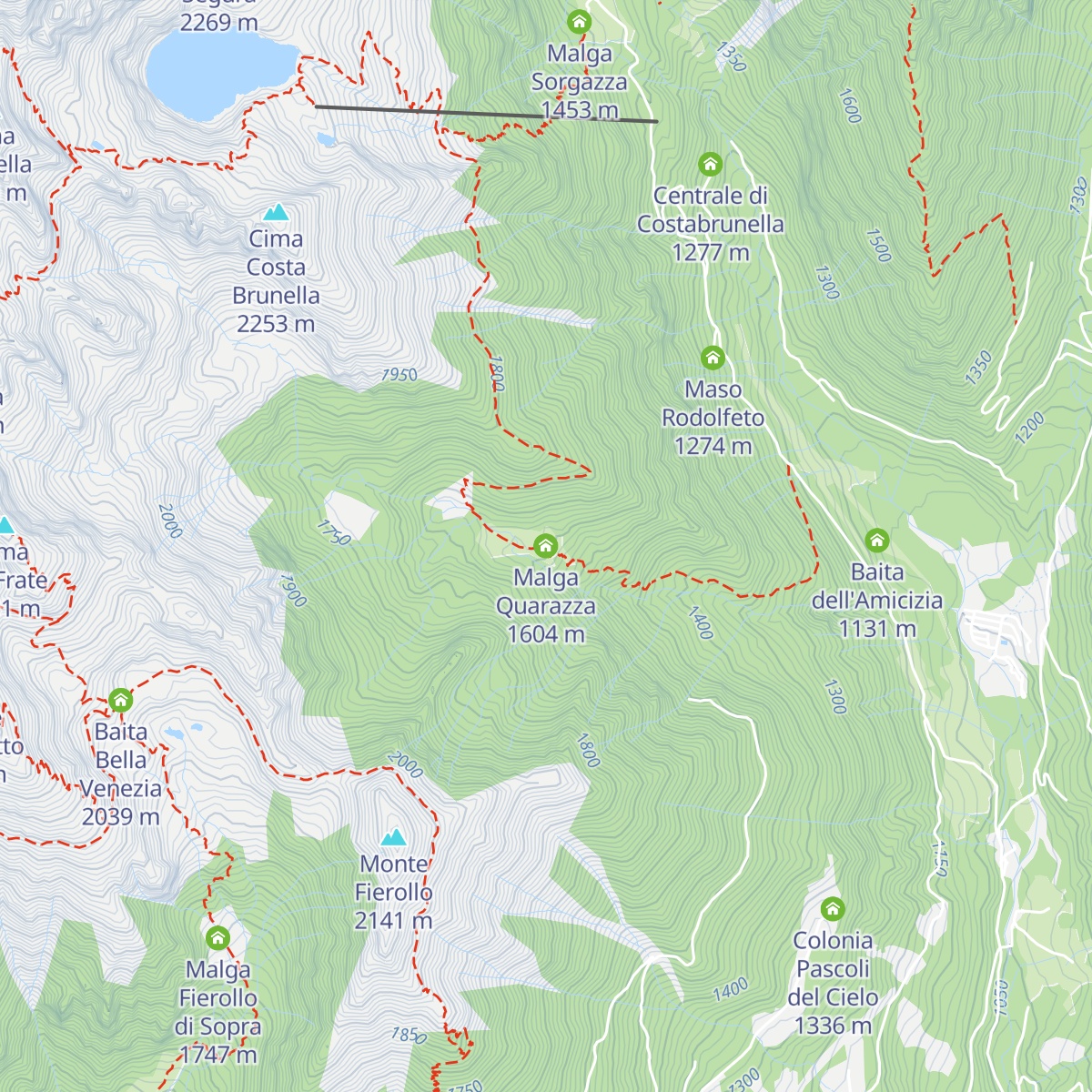 Malga Quarazza map
