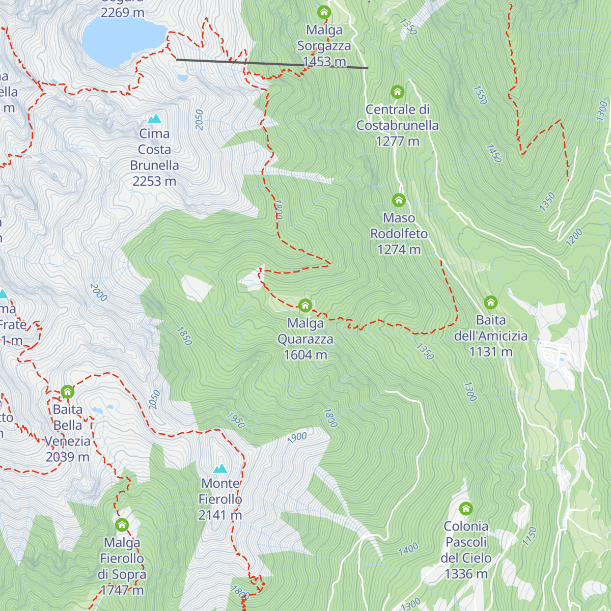Malga Quarazza map