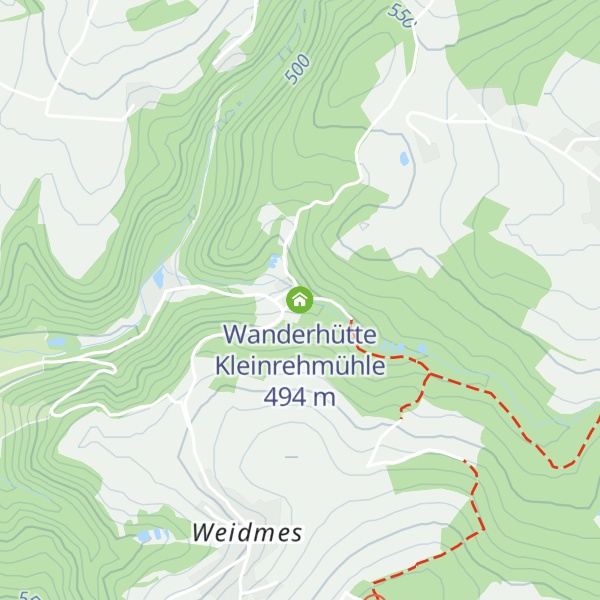 Map of Wanderhütte Kleinrehmühle