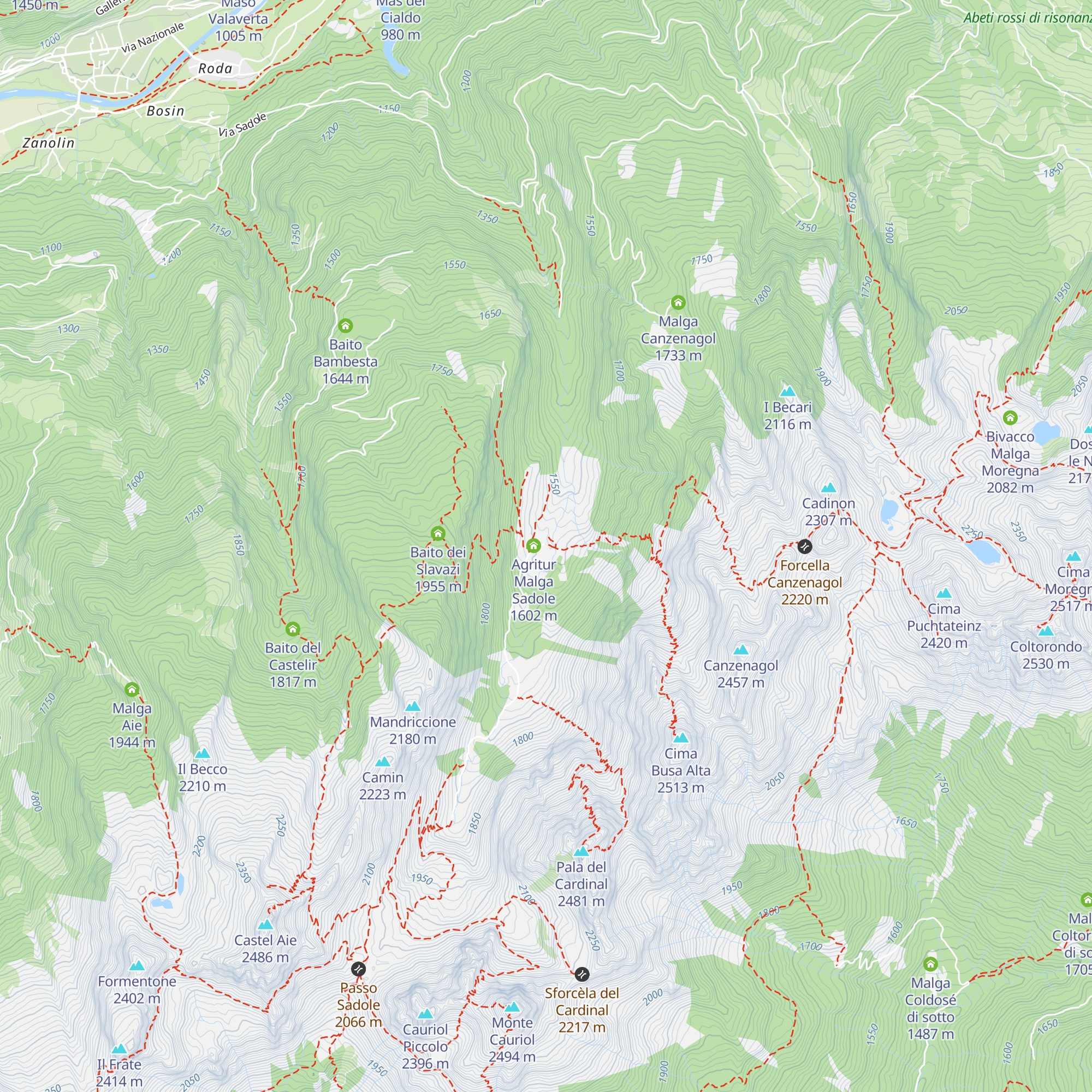 Rifugio Baita Monte Cauriol map