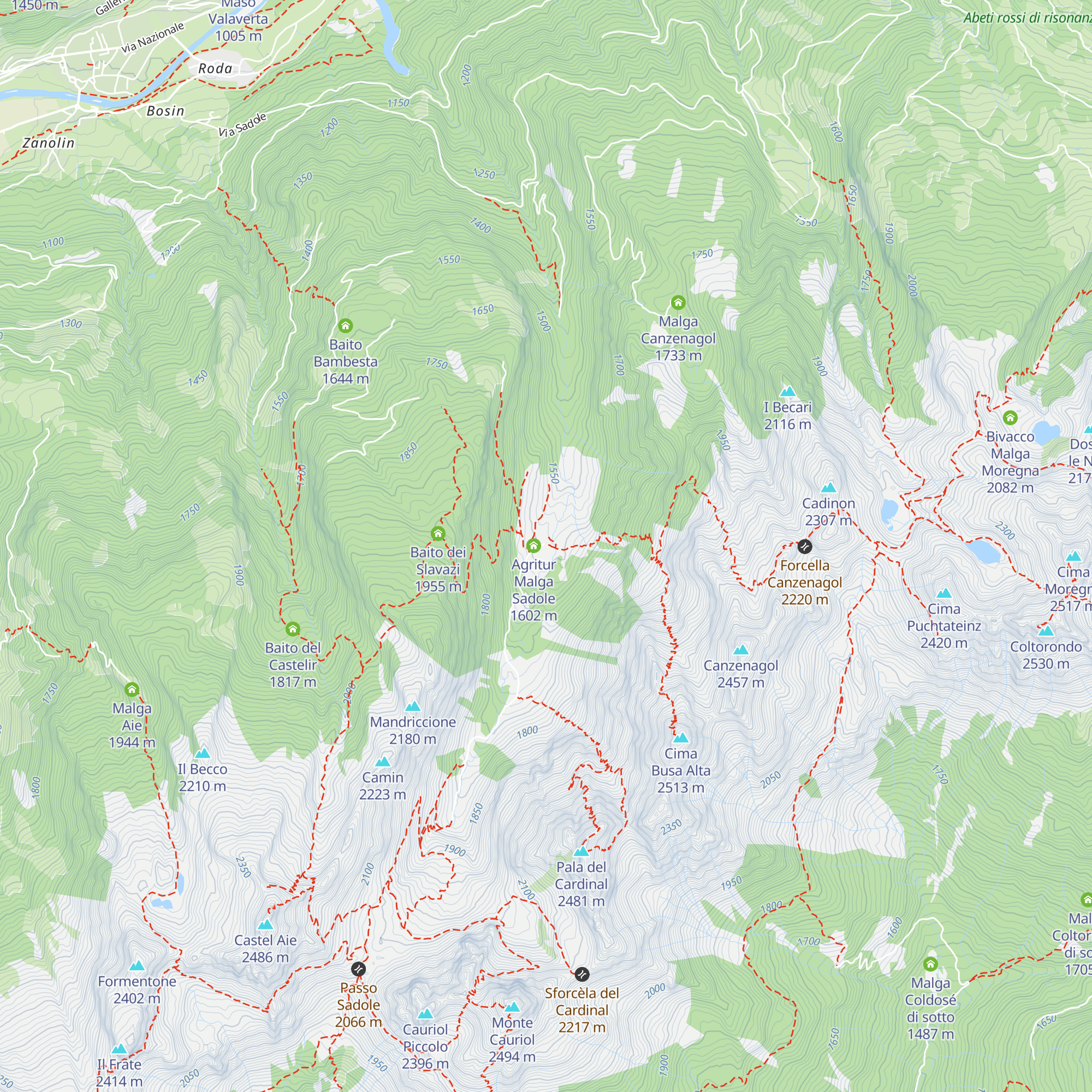 Rifugio Baita Monte Cauriol map