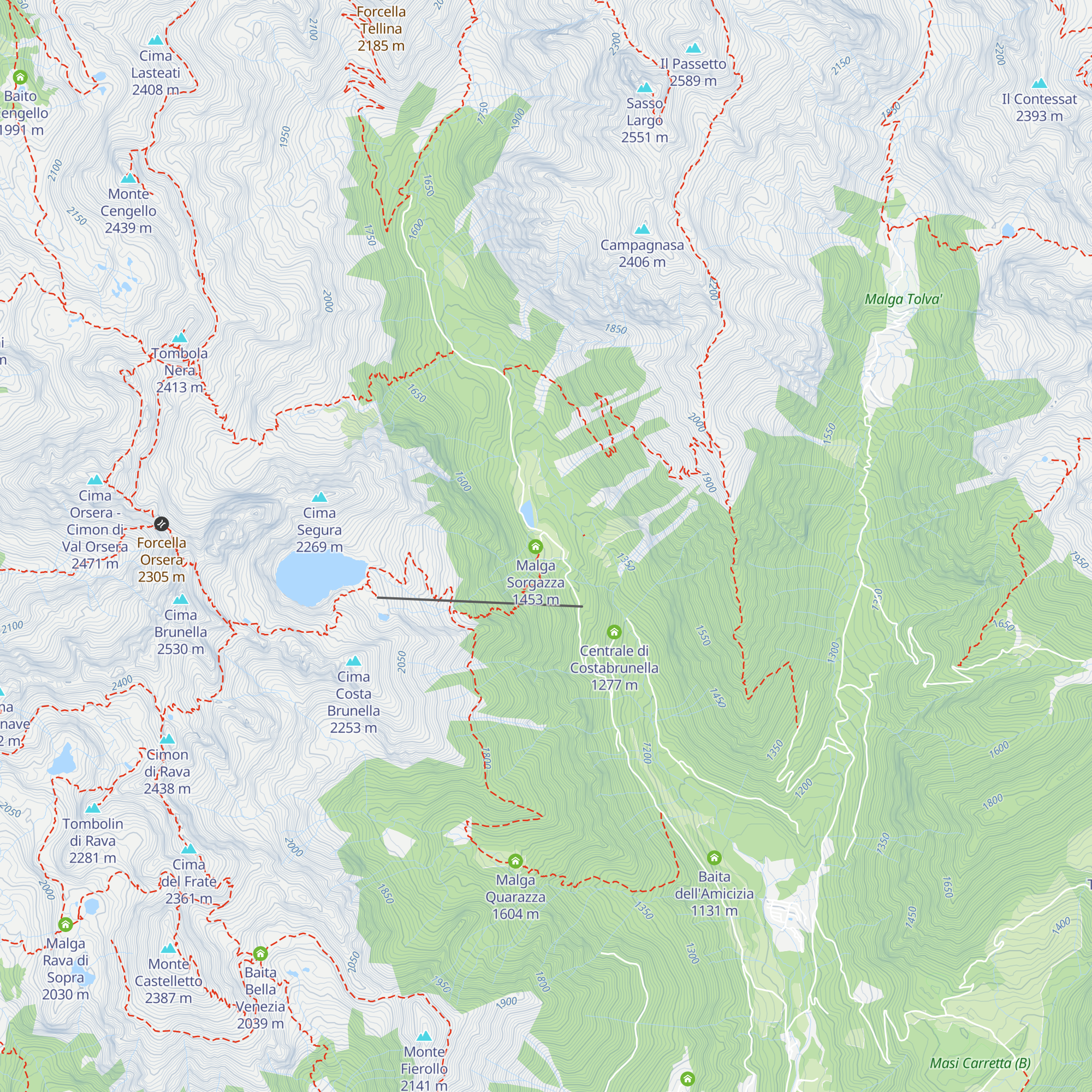Rifugio Malga Sorgazza map