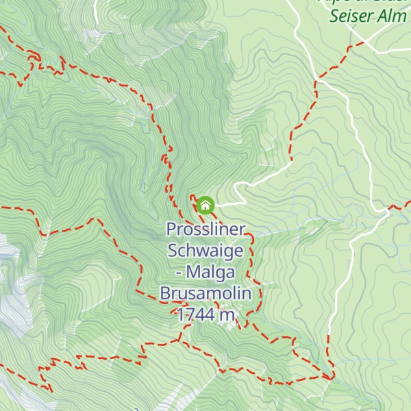 Map of Prossliner Schwaige - Malga Brusamolin