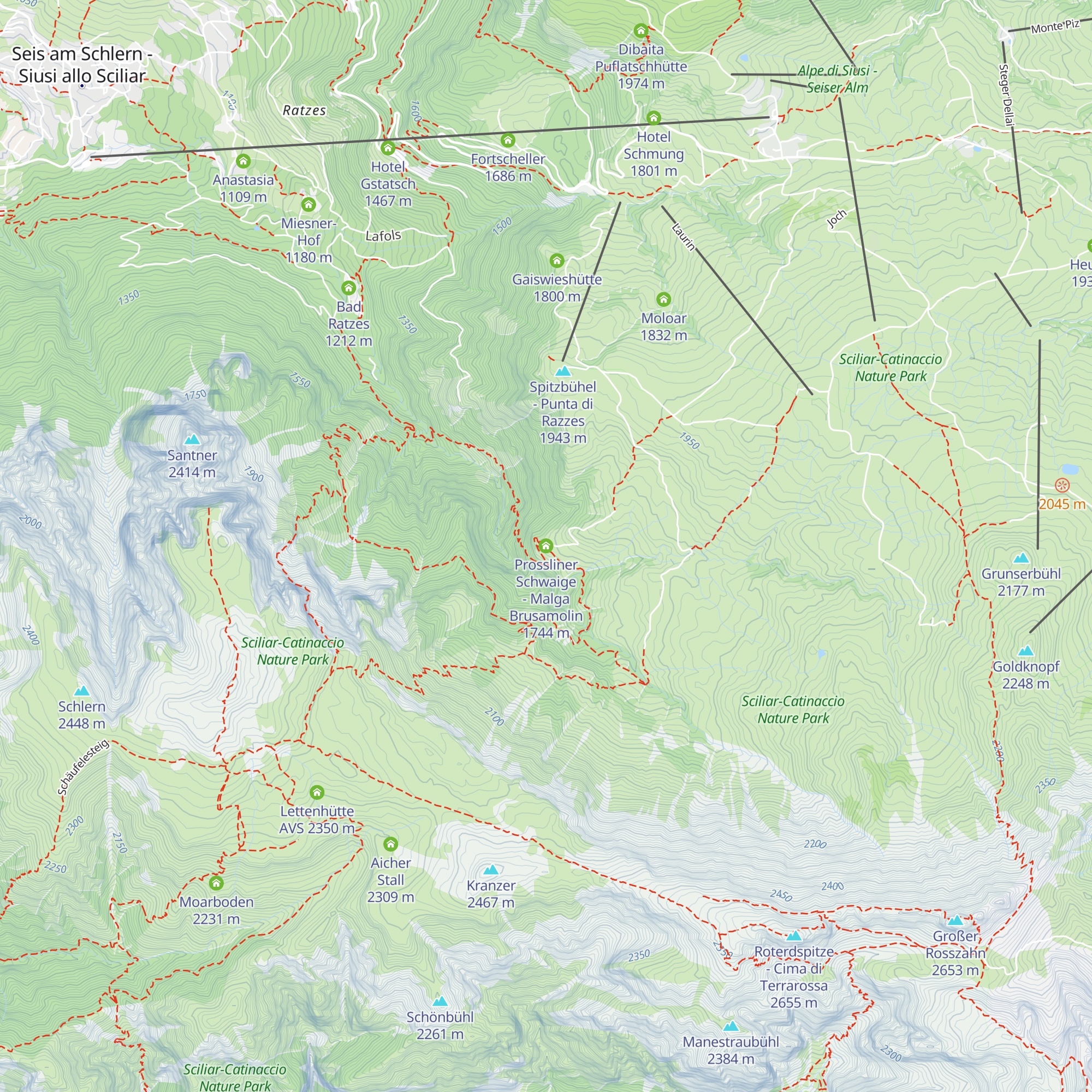 Prossliner Schwaige - Malga Brusamolin map