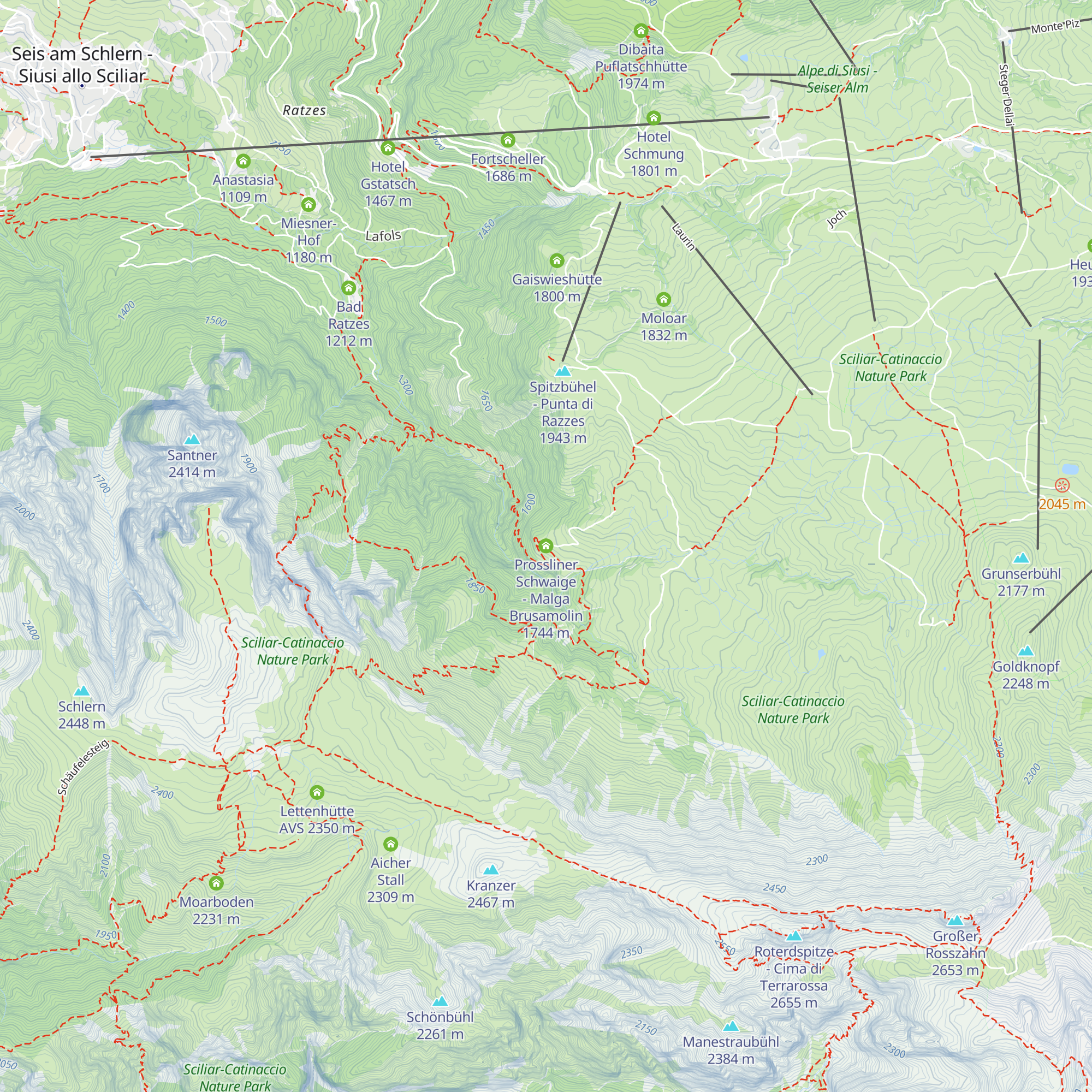Prossliner Schwaige - Malga Brusamolin map