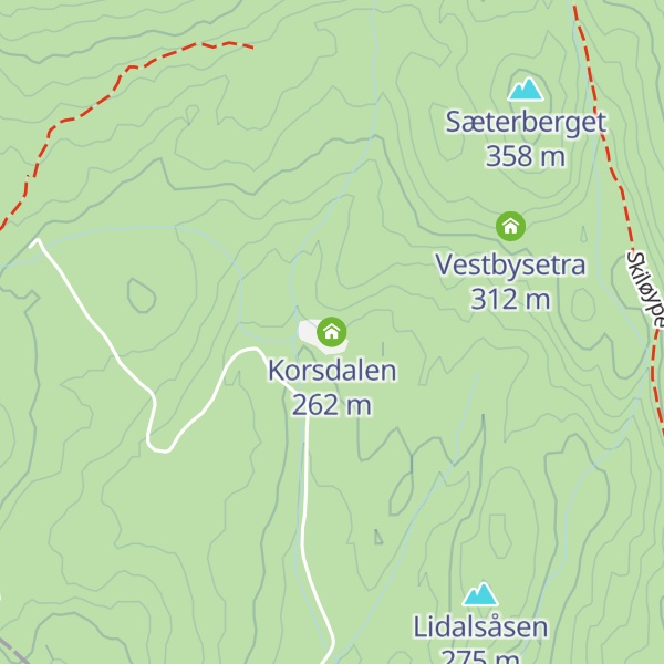 Map of Korsdalen