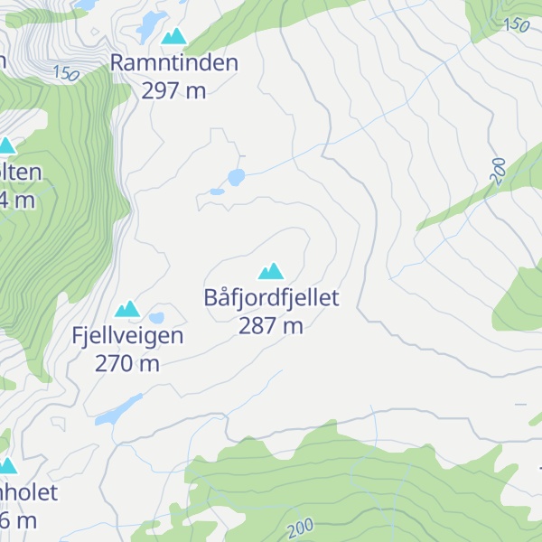 Map of Båfjordfjellet
