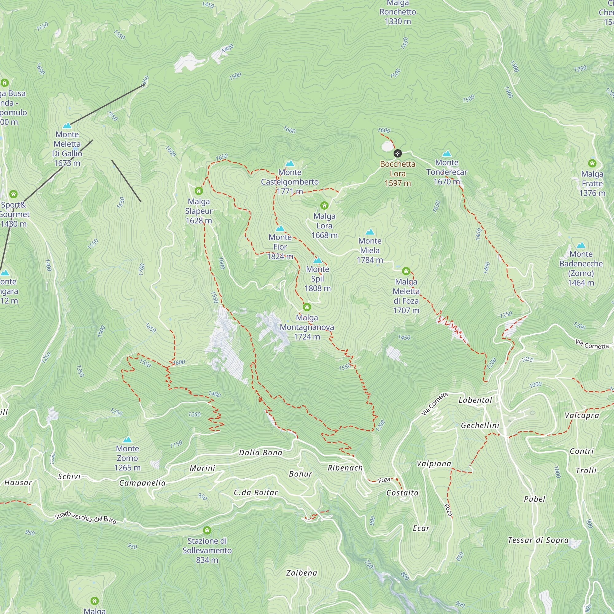 Malga Montagnanova map