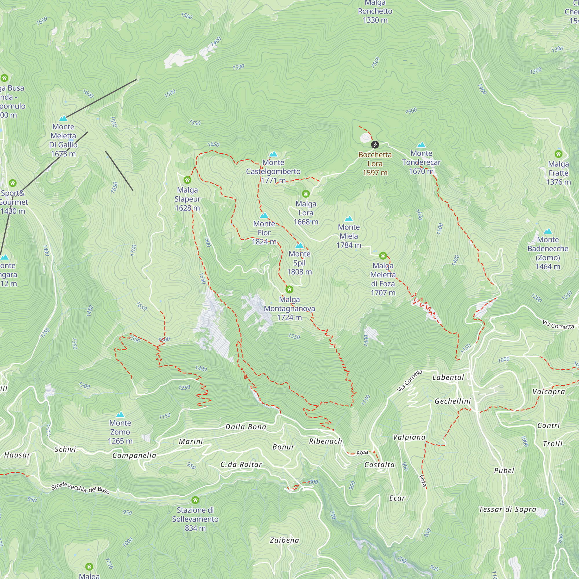 Malga Montagnanova map