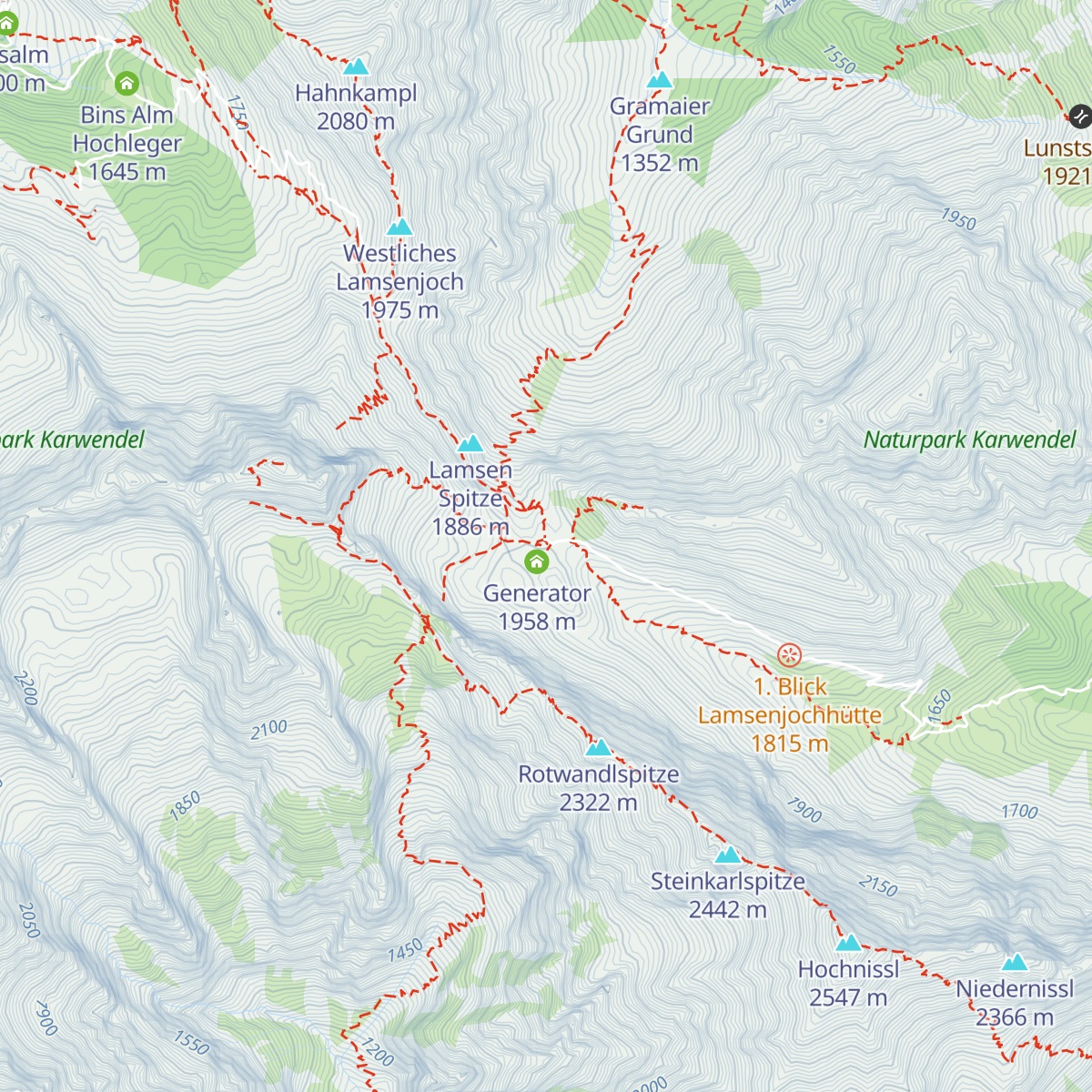 Lamsenjochhütte map