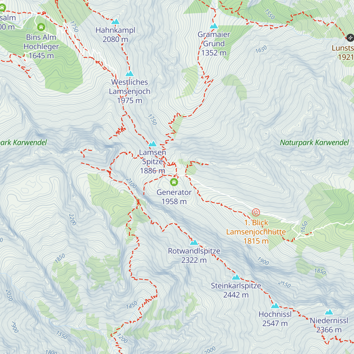 Lamsenjochhütte map