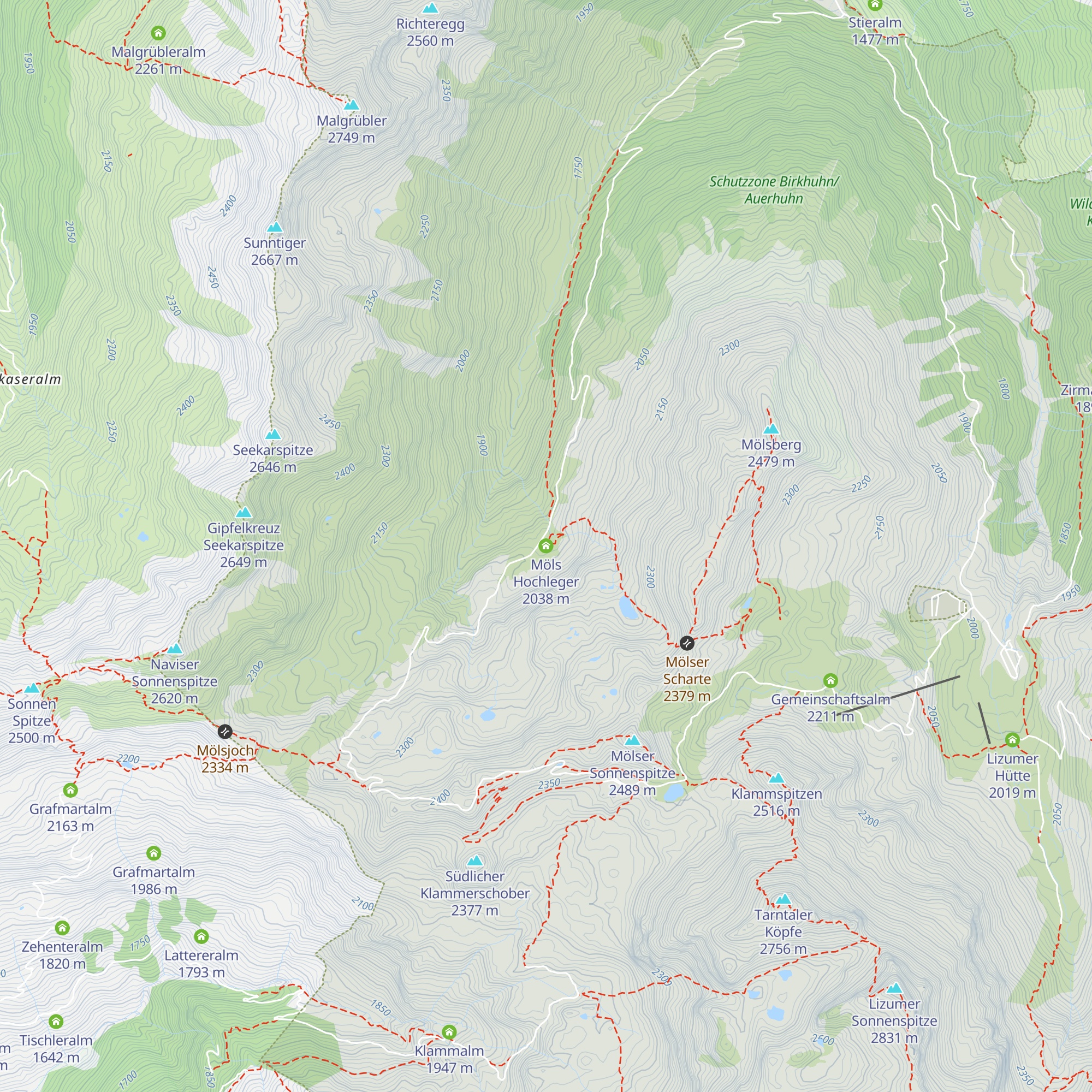 Möls Hochleger map