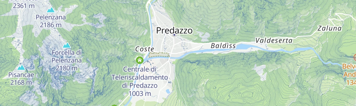 Map of the start of Climbs Giro d'Italia - P.so Rolle
