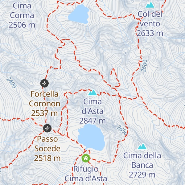 Map of Cima d'Asta