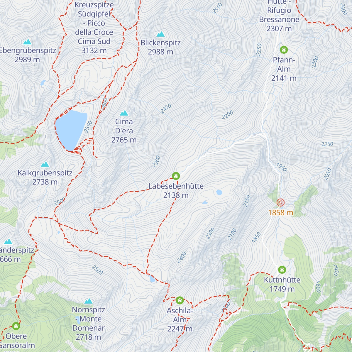 Labesebenhütte map