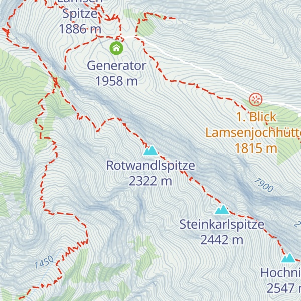 Map of Rotwandlspitze