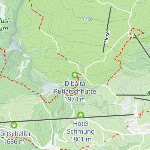 Map of Dibaita Puflatschhütte