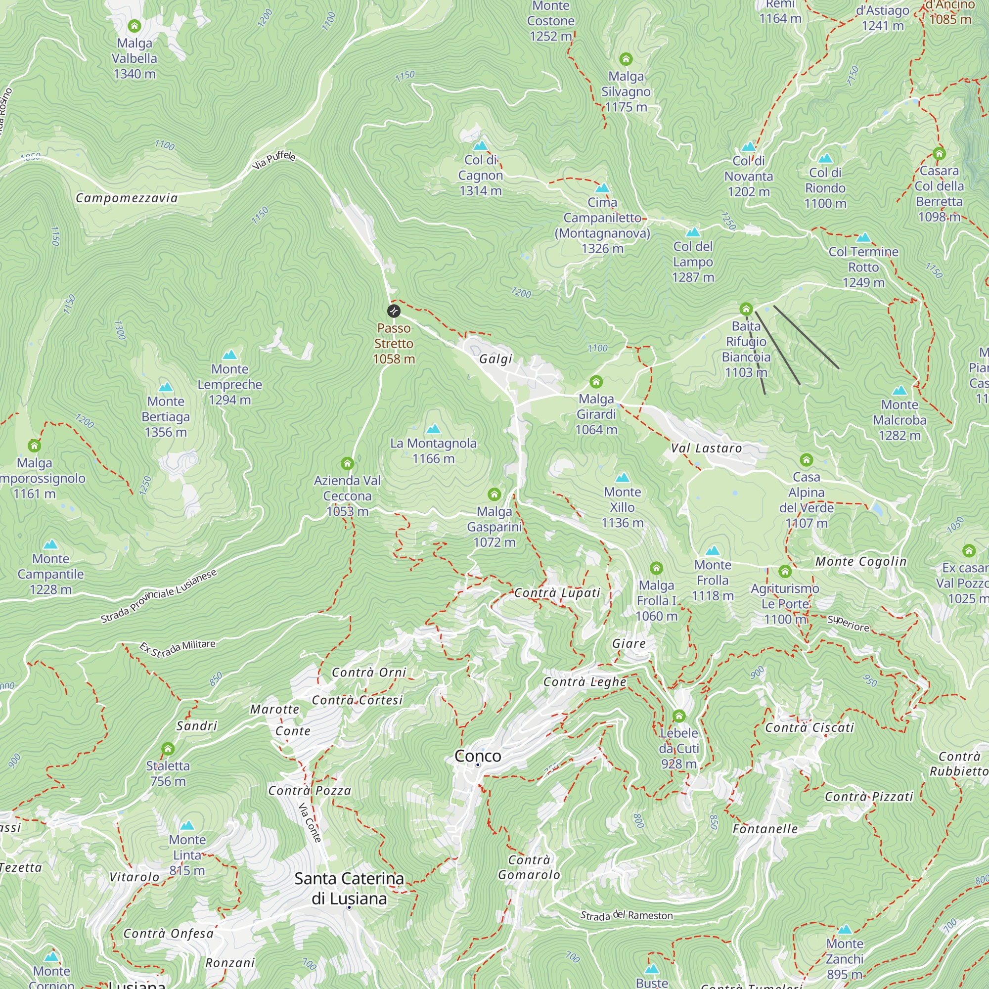 Malga Gasparini map