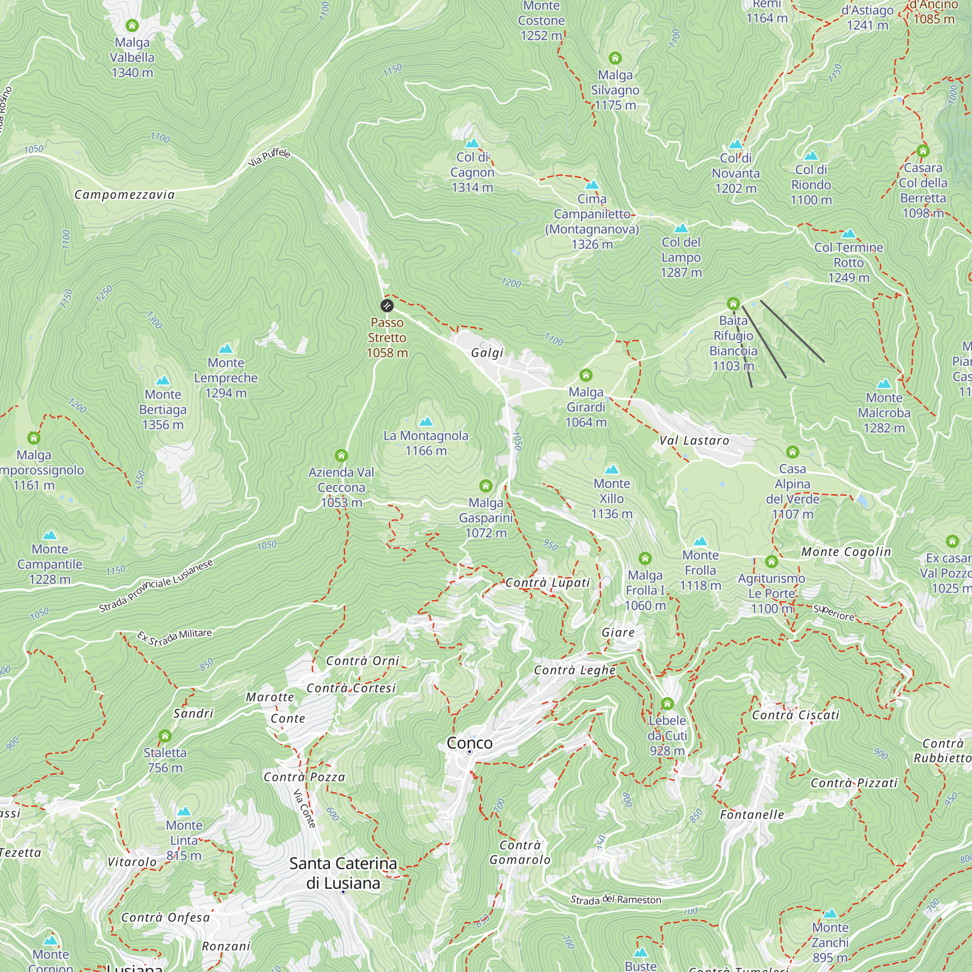 Malga Gasparini map