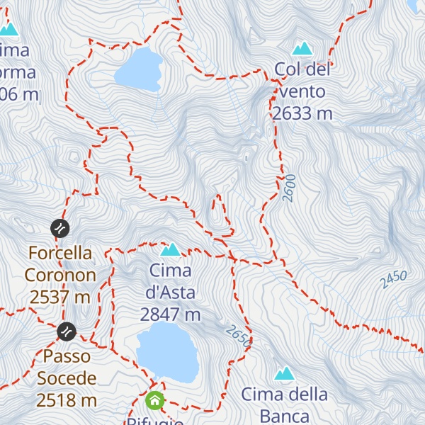Map of Cima Diavoli