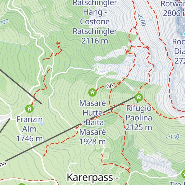 Map of Masaré Hütte - Baita Masarè