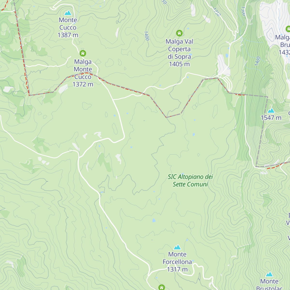 Malga V° Lotto Marcesina map
