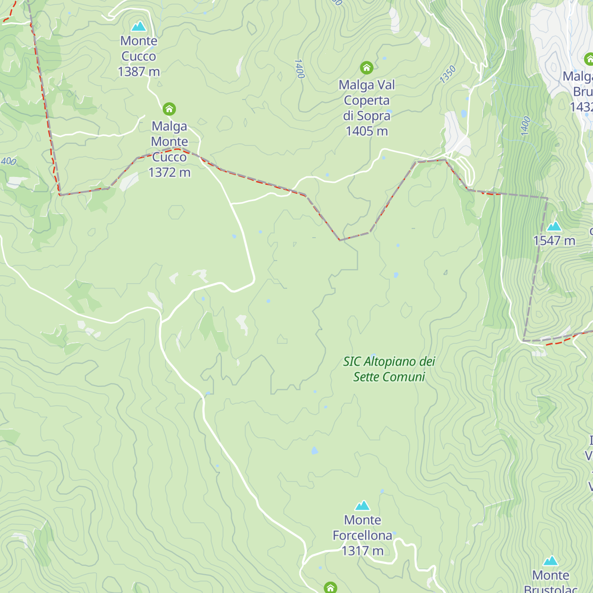 Malga V° Lotto Marcesina map