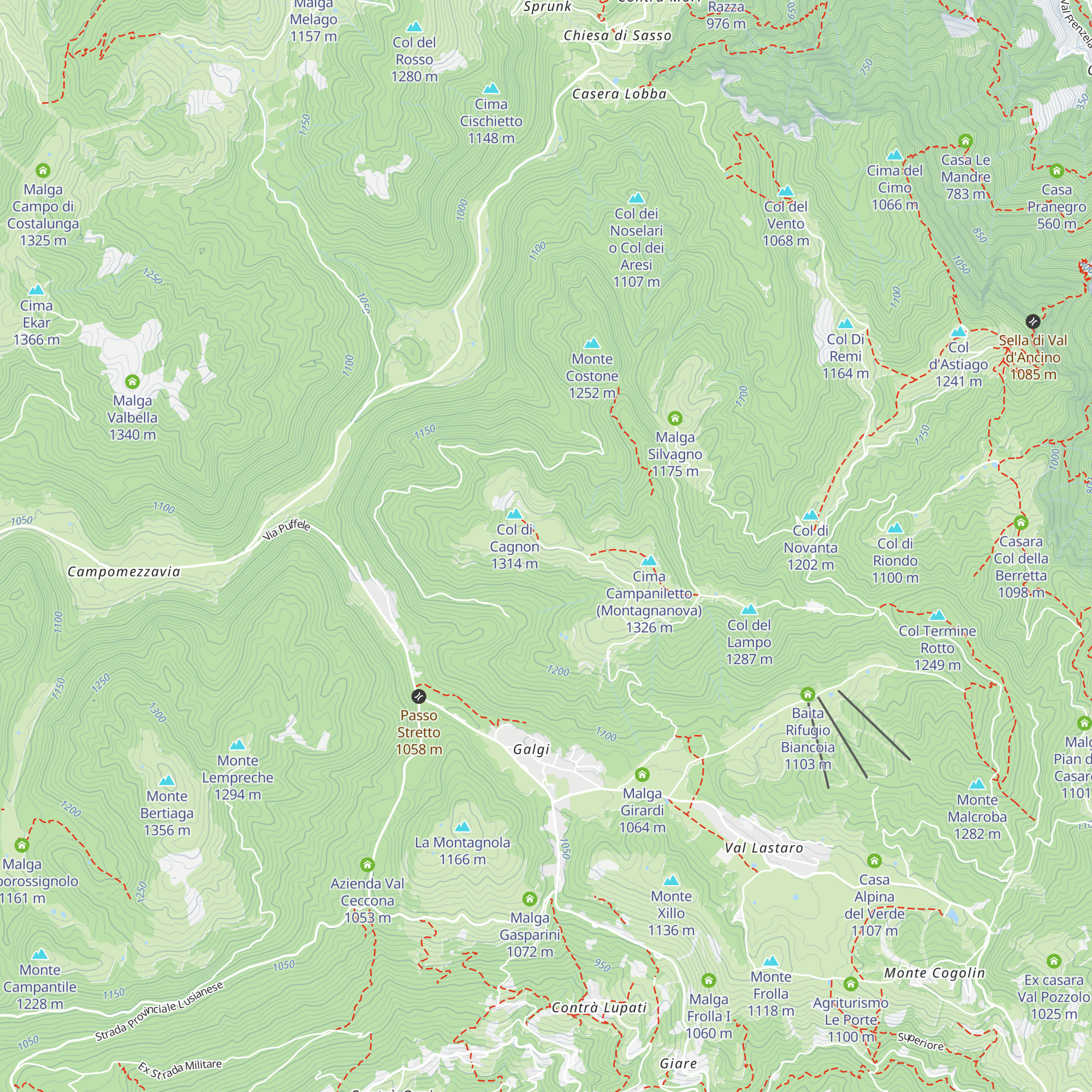 Malga Montagnanova di Dietro map